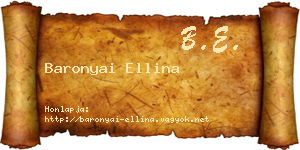 Baronyai Ellina névjegykártya